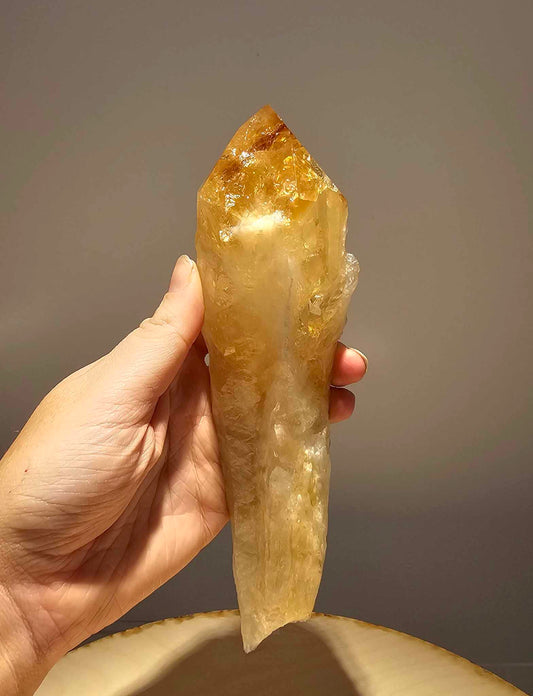Natural Citrine Torch with Inclusions AAA+ Grade - Lighting Your Own Fire