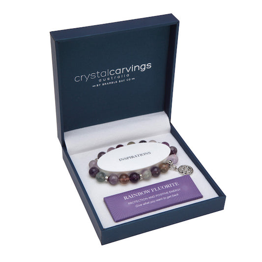 TOL Bead Bracelets Gift Boxed- Rainbow Fluorite