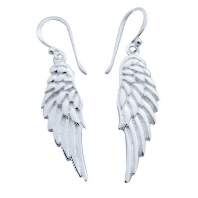 Angel Wing Earrings ~ Silver Single Wing