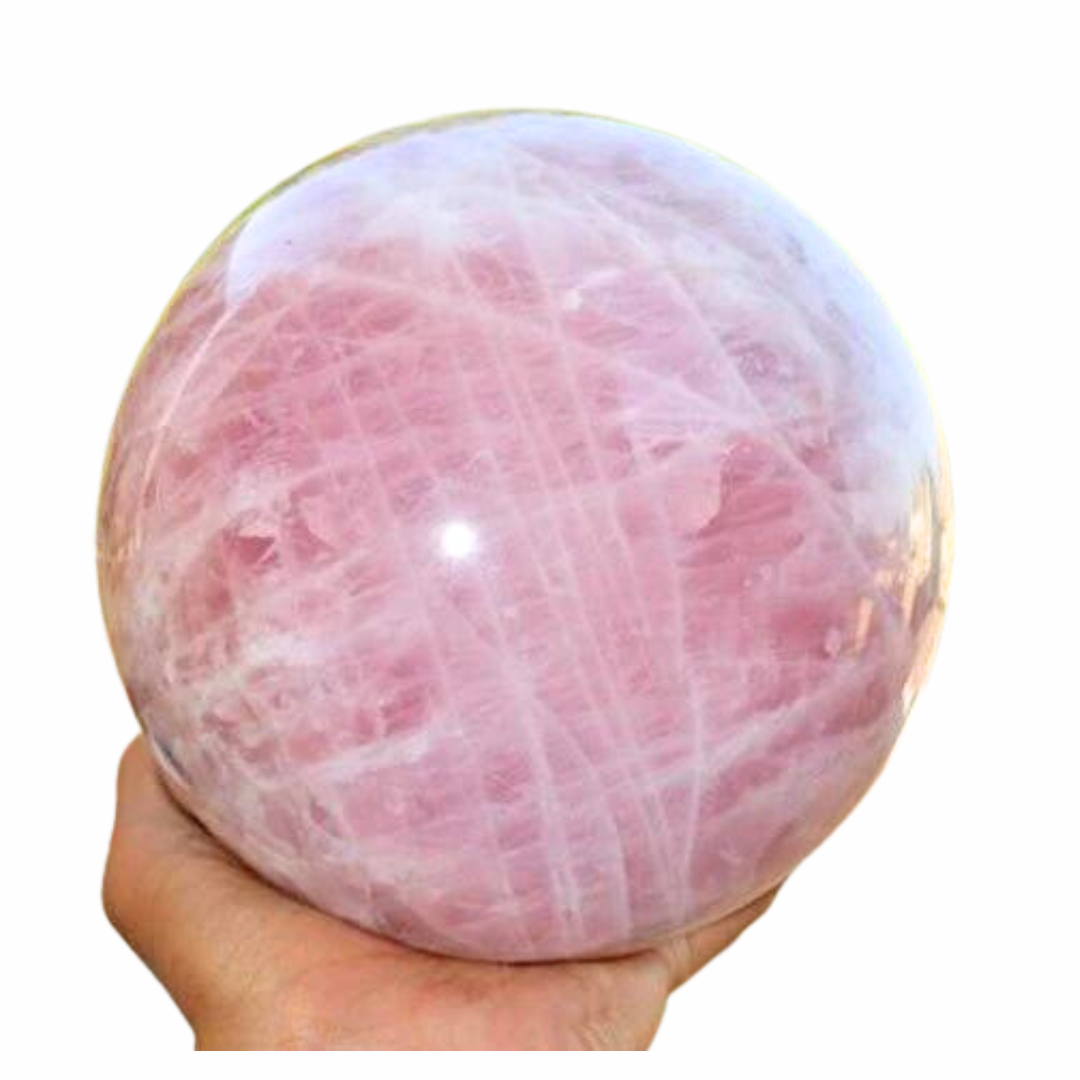 Rose Quartz Crystal Sphere with Stand - Large