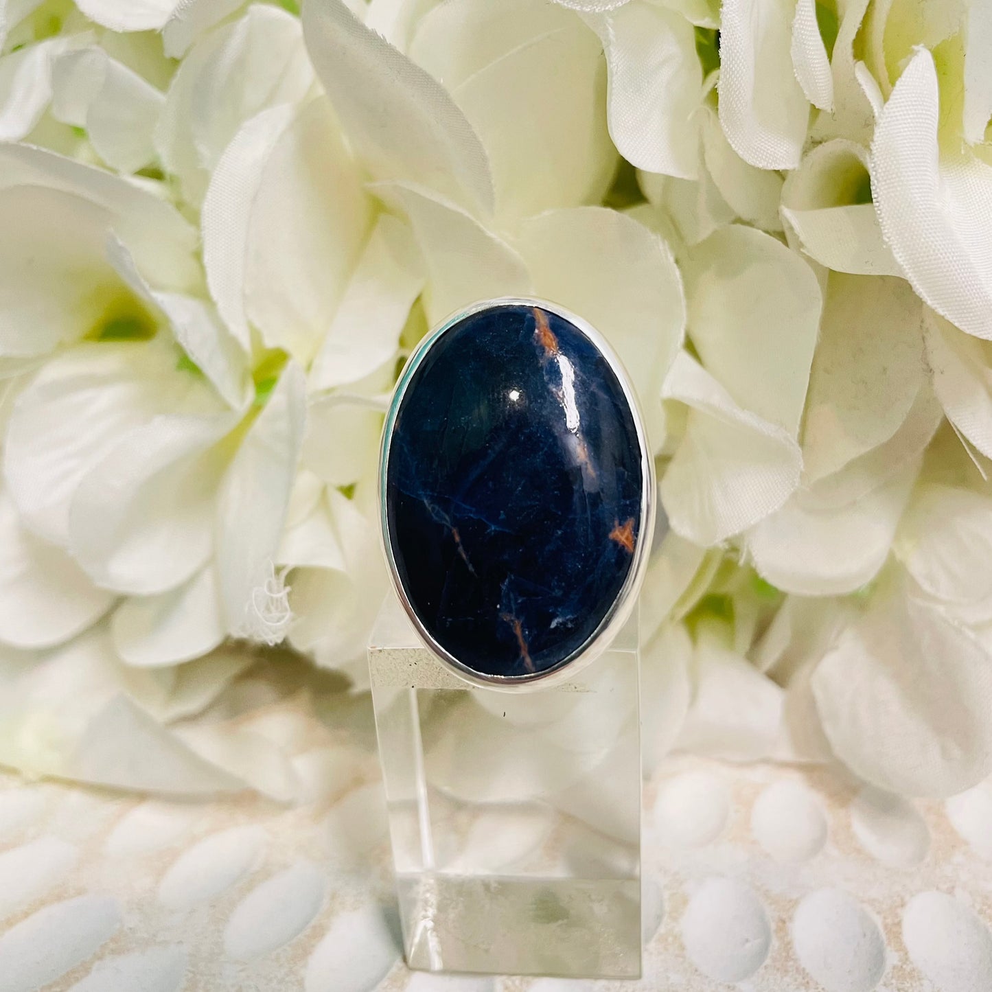 Sodalite Oval Silver Ring