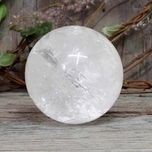 Natural Clear Quartz Crystal Sphere 70mm