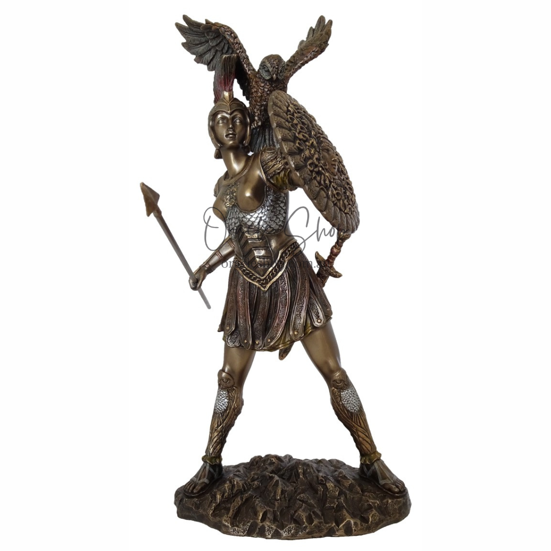 Athena Goddess of Battle Bronze Statue