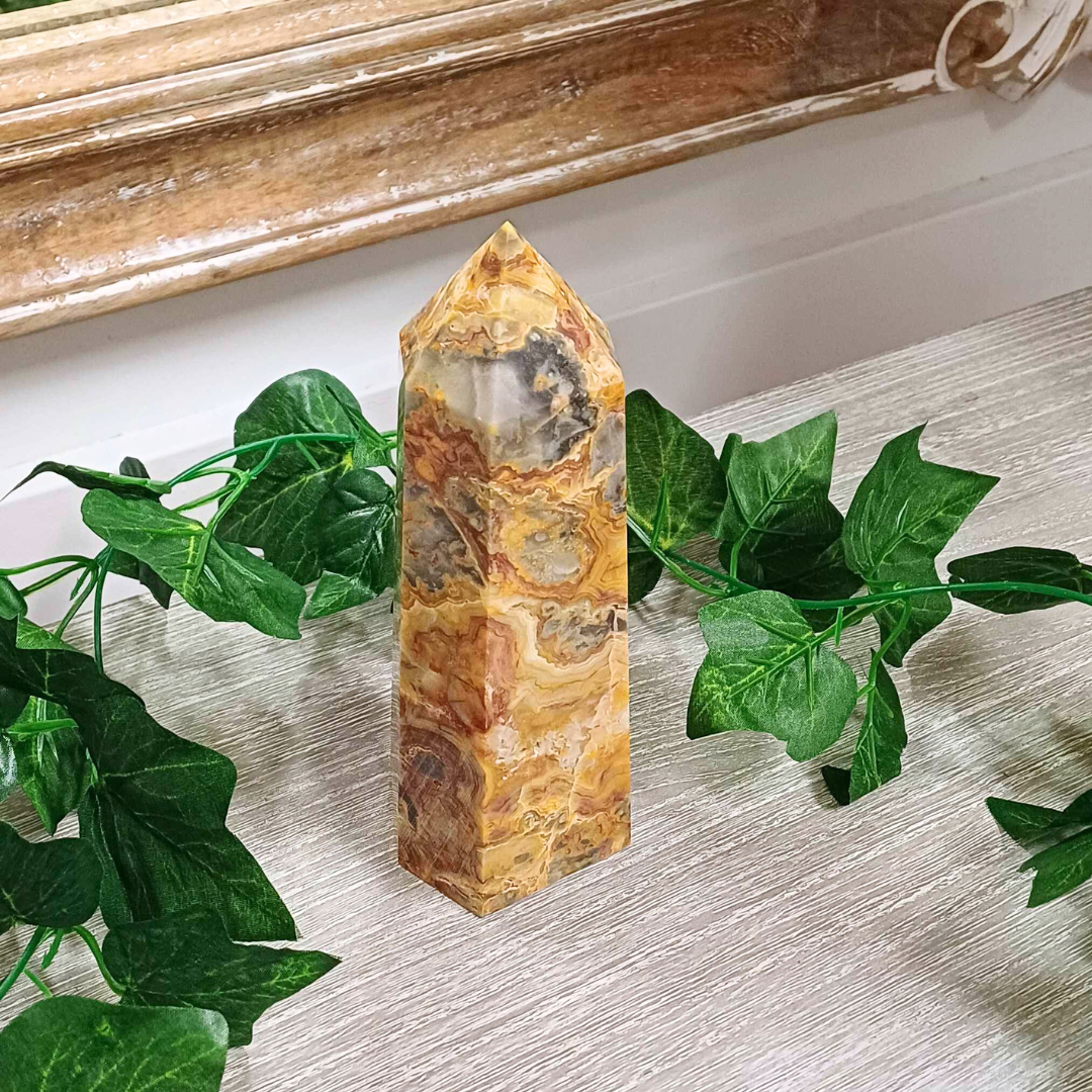 Crazy Lace Agate Pillar 001 - Tower