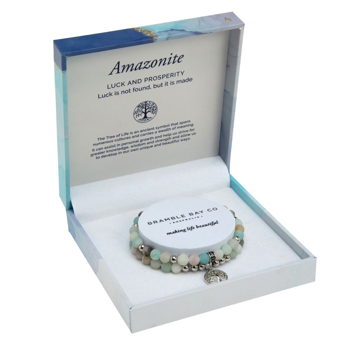 Duo Bracelet Set – Amazonite Matte Rhodium