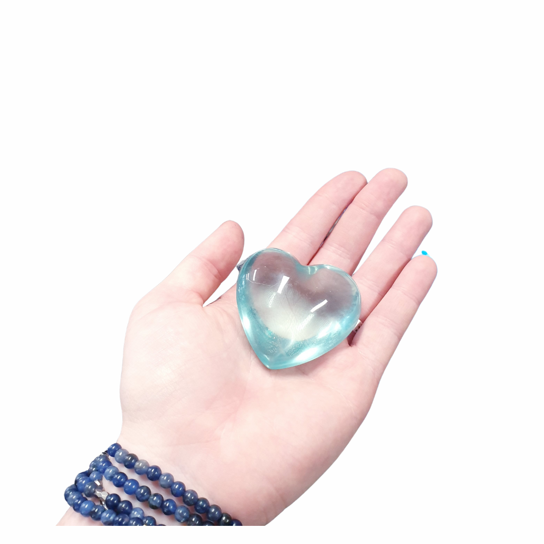 Blue Obsidian Crystal Heart 002