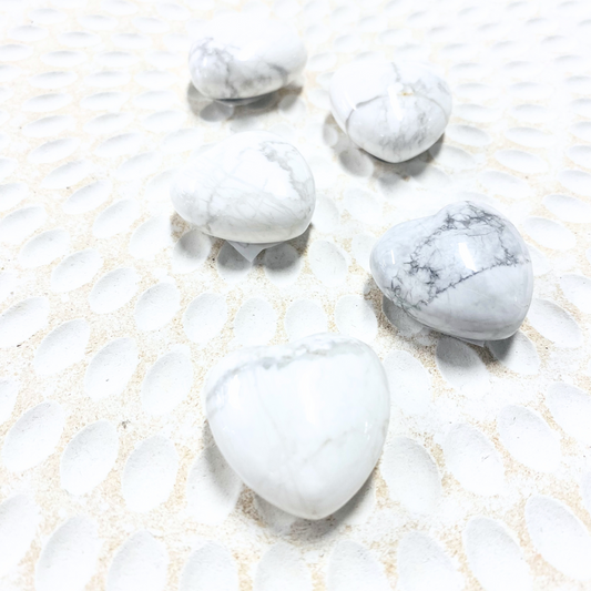White Howlite Crystal Puffy Hearts