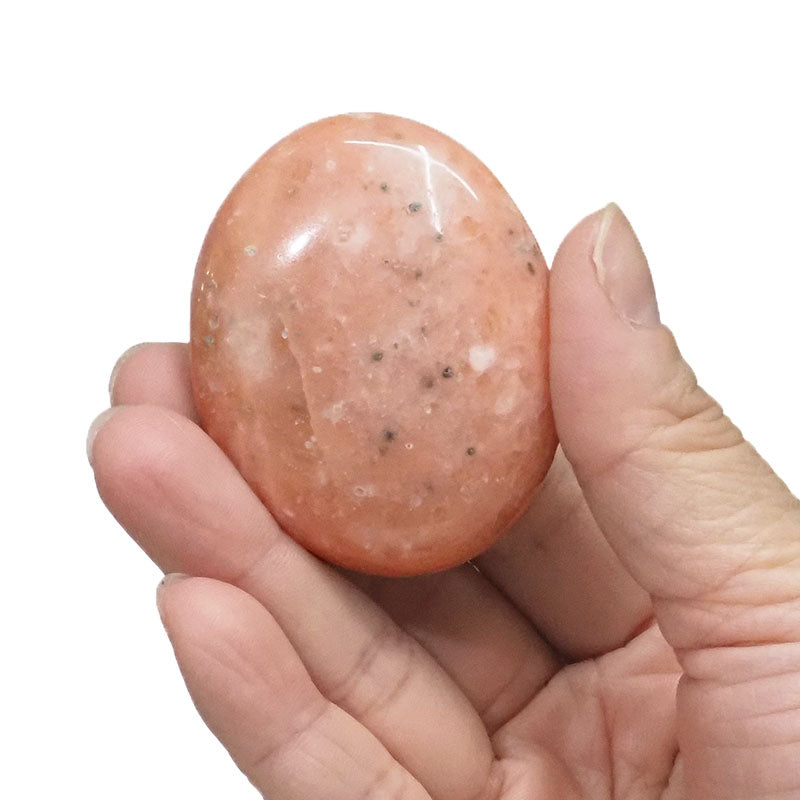 Peach Moonstone Polished Palm Stone