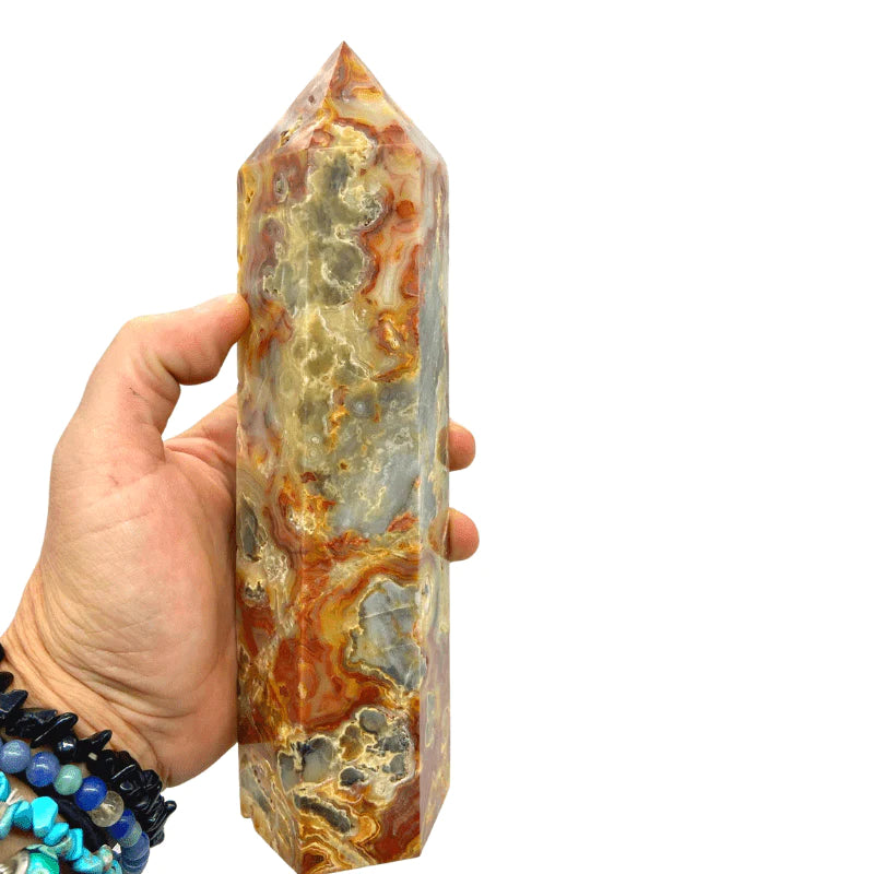 Crazy Lace Agate Pillar 001 - Tower
