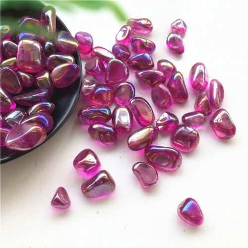 Purple Aura Tumbled Crystals ~Small