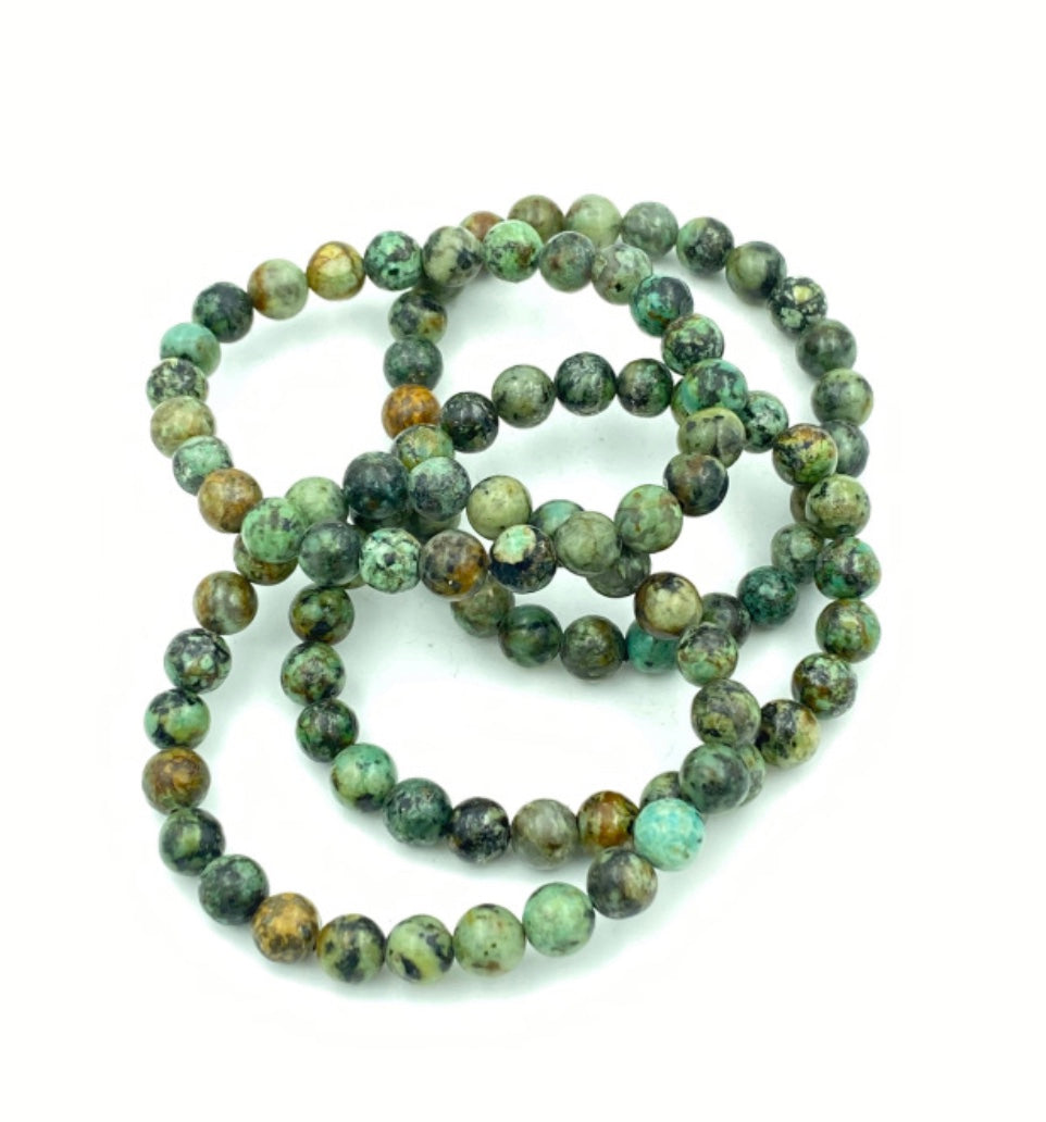 African Turquoise Crystal Bead Bracelet